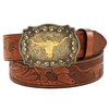 INOGIH Men-Western-Cowboy-Leather-Buckle-Belts-with-Longhorn-Bull-Floral-Engraved-Belt-Buckle-for-Jeans 33" to 42" Waist