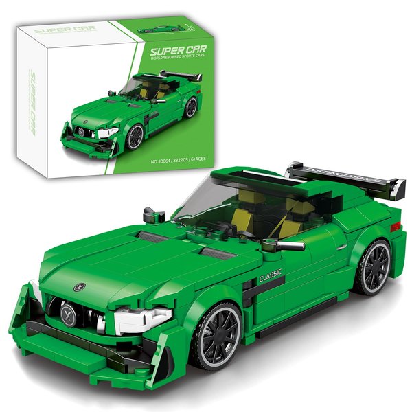 ExultationToy 332 Pcs Super Sports Car Toy Building Set, 4 Different Wheel Rim Designs, MOC Building Blocks Cars for Adults, Teens, Boys Ages 8-12