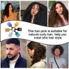6 Pack Hair Picks for Curly Hair, 6.3 Inch Plastic Afro Pick for Women Men Hair Styling, Wide Tooth Afro Comb for Hairdressing (6 Colors)