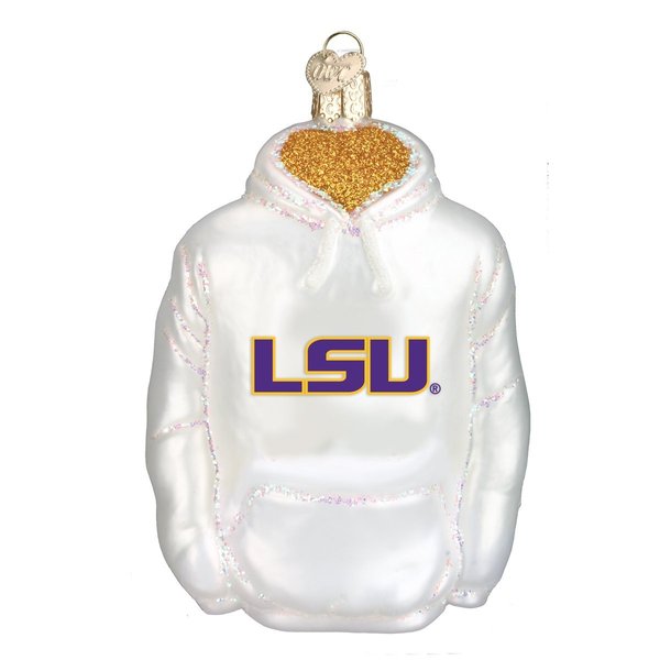 Old World Christmas Ornaments: LSU Hoodie Glass Blown Ornaments for Christmas Tree
