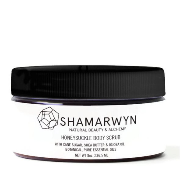 Honeysuckle Body Scrub Exfoliator Natural Organic Cane Sugar Shea Butter Jojoba for Silky Skin 4oz