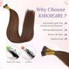 KiiKiiGirl Virgin Remy I Tip Hair Extensions Human Hair #4 Chocolate Brown Real Itip Human Hair Extensions 20Inch Pre Bonded I Tips Human Hair Extensions Invisible Caramel Light Blonde 30G/Pack