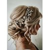fxmimior Bride Hair Accessories Crystal Hair Vine Earrings Sets Headband Wedding Hair Comb Evening Party Hair Piece (rose gold) (headband& earrings)…