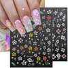 BMKKOT Hibiscus Flower Nail Stickers for Nail Art White Pink Elegant Floral Nail Decals 3D Self Adhesive Nail Art Design Spring Summer Flower Petal Nail Supplies Pegatinas Para Uñas Stickers for Women