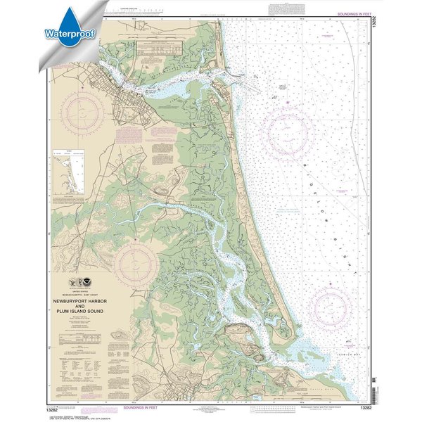 NOAA Chart 13282: Newburyport Harbor and Plum Island Sound 40.5 x 33 (Waterproof)