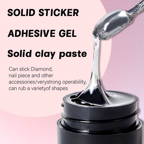 ArtiClaws Solid Nail Glue for Press On Nails 20g Solid Gel Nail Glue for Clear Acrylic Nail Tips Fake Nails Solid Hard Gel for Nail Strengthen UV Cured Nail Glue