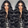 Slinsmei 13x6 Lace Front Wigs Body Wave Synthetic Hair Pre Plucked Heat Resistant Glueless Wigs for Women