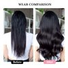 Clip in Hair Extensions Real Human Hair for Women 100% Unprocessed Brazilian Virgin Hair 8 Pcs with 18 Clips Double Weft Clip Full Head Straight Remy Dark Brown Hair (14 Inch,60g,#99J Burgundy)