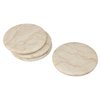 Creative Home Natural Champagne Marble Set of 4 Piece Round Coasters, 4" Diameter