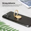 [2 Pack] Small Round Matte Finish Cell Phone Ring Holder Stand,360 Degree Rotation and 180 Degree Adjustable Finger Ring Kickstand with Frosted Metal Phone Grip (Gold)