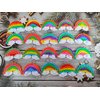 20 Packs Bulk Rainbow shape Fidget Bubble Mini Pop Fidget Keychain，Summer Birthday Party Favors Supplies and Student Prizes
