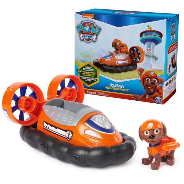 Paw Patrol, Zuma’s Hovercraft, Toy Vehicle with Collectible Action Figure, Sustainably Minded Kids Toys for Boys & Girls Ages 3 and Up