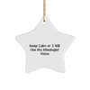 Mixologist Star Ornament, Funny Christmas Unique Gift from Friends to Friends, 'Keep Calm Or I Will Use My Mixologist Voice', Durable MDF Material, Vibrant Print, Easy Hanging, Perfect for Home Decor