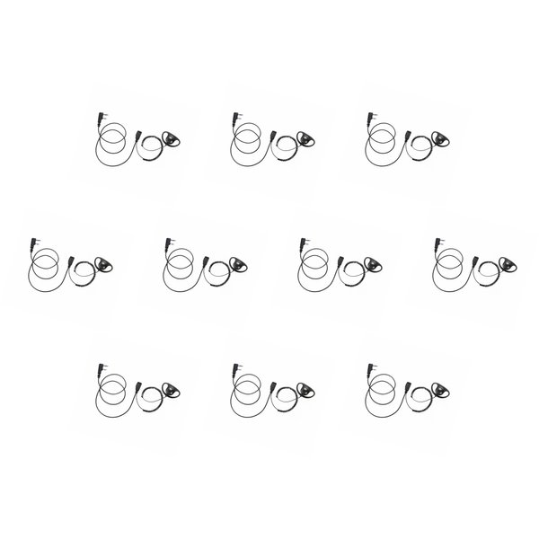 Bommeow 10 Pack BDS15-K2 D-Shape Style Earphone with PTT MIC Compatible with Kenwood 2-PIN NEXEDGE NX-220 NX-420 TK-3230DX