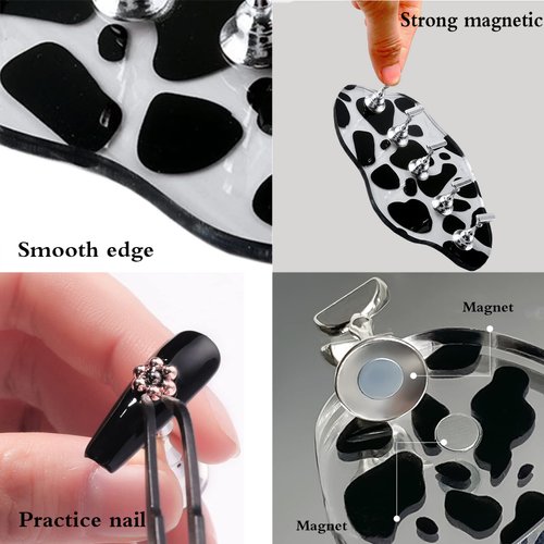 2Set Acrylic Nail Stands with 42pcs Reusable Putty Metal Nail Holder for Painting Nail Display Stand Nail Hand Practice Nail Tip Stand Magnetic Nail Art Tools DIY for Homes and Salons