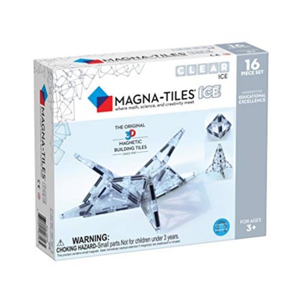 MAGNA-TILES Ice 16-Piece Magnetic Construction Set, The ORIGINAL Magnetic Building Brand