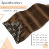 VINBAO Clip in Human Hair Extensions Chocolate Brown Clip in Hair Extensions Brown For Women 16in 7pcs 140g Dark Brown Human Hair Extensions Human Hair Clip in Extensions (#HC4,16'')