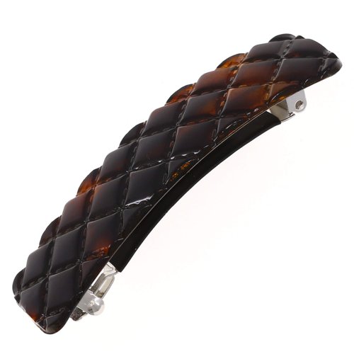 Camila Paris CP2631 French Hair Barrette Clip for Girls, Tortoise Shell, Rubberized Metal Closure Strong Hold Grip Hair Clips for Women, No Slip Durable Styling Girls Hair Accessories, Made in France