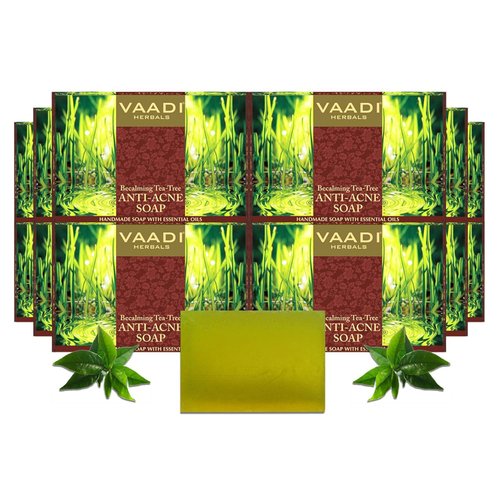 Tea Tree Oil Bath Bar Soap with Clove Oil - Handmade Herbal Soap with 100% Pure Essential Oils - ALL Natural - Each 2.65 Ounces - Pack of 12 (32 Ounces)