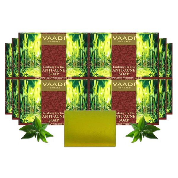 Tea Tree Oil Bath Bar Soap with Clove Oil - Handmade Herbal Soap with 100% Pure Essential Oils - ALL Natural - Each 2.65 Ounces - Pack of 12 (32 Ounces)
