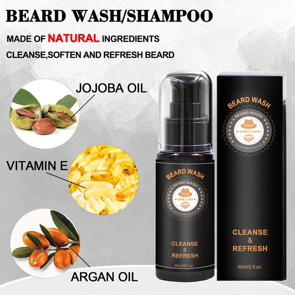 XIKEZAN Upgraded Beard Grooming Kit w/Beard Conditioner,Beard Oil,Beard Balm,Beard Brush,Beard Shampoo/Wash,Beard Comb,Beard Scissors,Storage Bag,Beard E-Book,Beard Care Gifts for Men Him