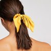 2Pcs Silk Hair Ties | Hair Bows for Women | Butterfly Bow Scrunchies - Ideal for Parties & Everyday Use | Elastic Band Silk Scrunchies for Hair, Hair Ties for Girls Perfect for Girls & Women -Yellow