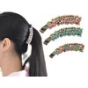 Ruihfas Crystal Rhinestone Hair Banana Clip Claw Barrette Hairpin for Women Hair Jewelry Accessories (Purple)