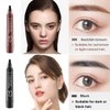 2PCS Liquid Eyebrow Pencil with 4 Micro-Fork Tips - Waterproof Microblading Eyebrow Pen, Long Lasting, Easily Create Natural Eyebrow Makeup (Reddish brown)