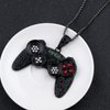 Rrdaily To My Son/Grandson Necklace Colorful Crystal Game Controller Necklaces Punk Hip Hop Friendship Necklace Game Console Necklace for Son/Grandson Best Friends (Black)