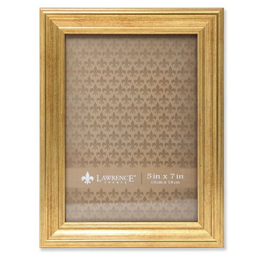 Lawrence Frames Sutter Burnished Picture Frame, 5 by 7-Inch, Gold