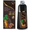 Temgofeau Hair Dye Shampoo for Gray Hair, 3 in 1 Herbal Shampoo Hair Dye for Women Men, Hair Color Shampoo 500ml (Dark Brown)