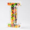 Fillable Alphabet Acrylic Tray Acrylic Alphabet Candy Jar Reusable Party Deli Jar Magnetic Lid Design 10in Sealed Acrylic Box (A)