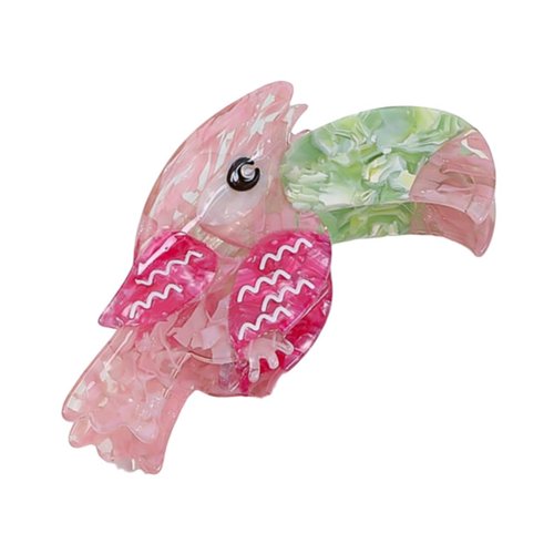 Funny Toucan Bird Hair Clip,Acetate Claw Clips,Hair Clips for Women,Pink