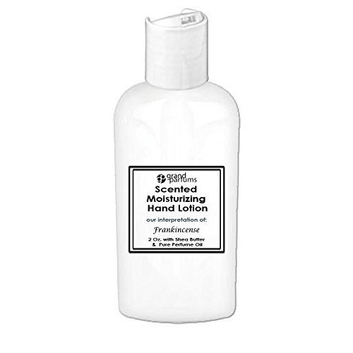 Grand Parfums 2 Oz Moisturizing Hand Lotion with Shea Butter (Frankincense) Scented Hand Cream Spa Product, Travel Size Paraben Free
