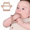 PETINUBE Anti-Dropping Silicone Baby Wrist Teether Soothing Pacifier for Infants 3+ Months Babies, Pack of 1, Made in Korea (Bear-Cozy Beige)