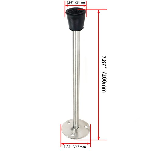 Rannb Door Stopper Stainless Steel Wall Mounted Door Stop with Rubber Bumper 7.87"/200mm Length