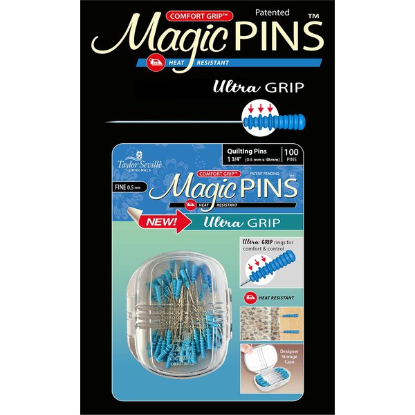 Taylor Seville Originals Magic Pin Ultra Grip Quilting Fine 100pc