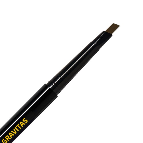 GRAVITAS Eyebrow Pencil and Beard Filler Pencil – Waterproof, Double-Ended Automatic Angled Tip & Spoolie Brush, Cruelty-Free (Dark Brown)