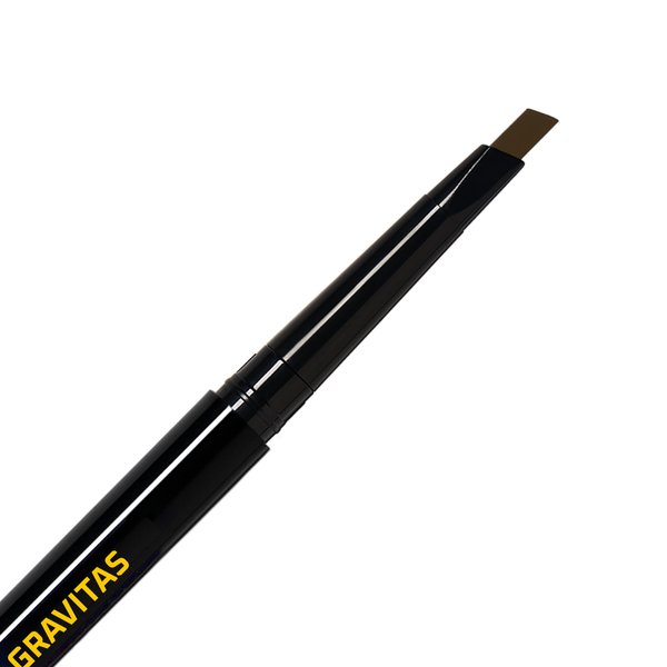 GRAVITAS Eyebrow Pencil and Beard Filler Pencil – Waterproof, Double-Ended Automatic Angled Tip & Spoolie Brush, Cruelty-Free (Dark Brown)