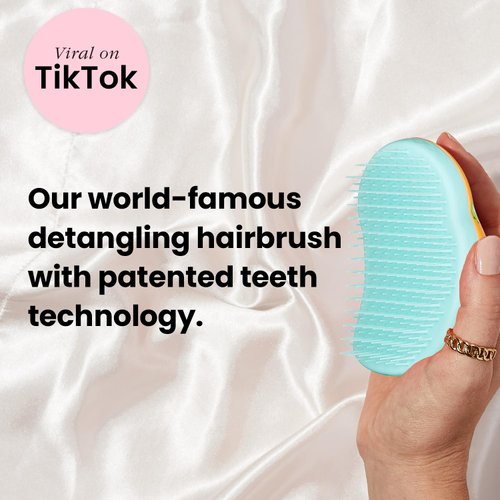 Tangle Teezer Original Detangler Brush, Dry & Wet Travel Size Mini Hair Brush, for Kids & All Hair Types, Dino Mighty