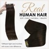 Full Shine Clip in Hair Extensions Human Hair 8 Pcs Brown Hair Clip in Extensions Pu Seamless Clip in Real Hair Extensions Double Weft Silky Straight Natural Hair 120 Grams 14 Inch