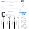 4 Pieces Telescoping Inspection Mirror Telescoping LED Lighted Flexible Inspection Mirror Round Mirror Square Mirror Inspection Tool for Checking Observing Vehicle Small Part (Elegant Style)