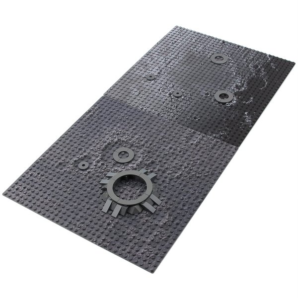 Feleph Space Moon Baseplate 10x10 inches Classic Building Blocks Base Plate Gray Compatible with Major Brands - 2PCS