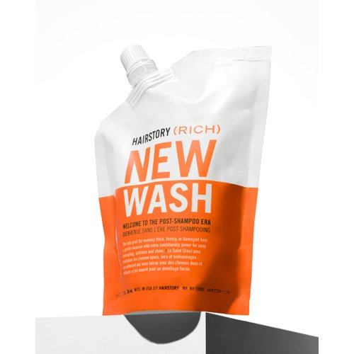 Hairstory New Wash RICH Extra Moisturizing Cleansing Cream + Scalp Brush for Dry Hair | Effortless Detangling | Color Protectant | Sulfate & Paraben Free | Shampoo & Conditioner Alternative, 8oz