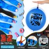 32 Pcs Video Game Punch Balloons Pixelated Punch Ball Pixel Video Game Punching Balls Latex Punch Balls Toys for Fun Games, Birthday Party Favors Supplies, Goodie Bag Filler (Blue, Black)