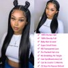 22 Inch Straight Lace Front Wigs Human Hair Pre Plucked 13x4 HD Transparent Lace Front 180 Density Glueless Human Hair Wigs for Black Women Brazilian Virgin Frontal Wigs Human Hair