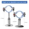 AKIHISA 2 Inch Wall Mount Ceiling Mount Pipe Support,2 Pcs Adjustable Stainless Steel Pipe Bracket Clamp Range 48-51mm(50+50mm)
