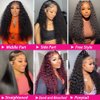 IJFMMEL Deep Wave Lace Front Wig Human Hair Pre Plucked 13x6 Full Lace Front Wigs Human Hair for Black Women 200% Density Deep Wave Curly Frontal Wigs Human Hair Deep Wave Wig Natural Black 24 Inch