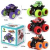 AHYCS Monster -Truck -Toys, Friction Powered Monster Trucks for Boys, Push and Go Vehicles Toy for Kids, Inertia Vehicle, Stunt On-Road Vehicle, Great for Birthday Party Gift for Boys Girls (Red)