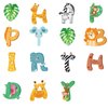 LJCL Safari Animals Happy Birthday Banner, Jungle Party Sign Jungle Animals Theme Bunting Party Decorations Supplies for Safari/Jungle Themed Birthday Party, Two Wild Party Birthday Party Supplies